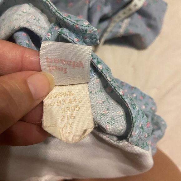 1970s calico cornflower blue dress above knee back to school on the prairie - Picture 6 of 9